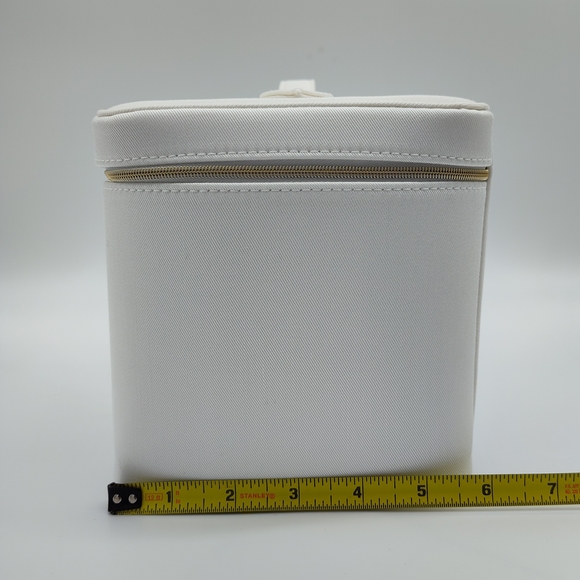 DIOR Platinum Vanity Case Makeup Train Case Mirror White Gold Logo - Picture 7 of 7